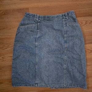 Christopher & Banks Blue Denim Pencil Skirt